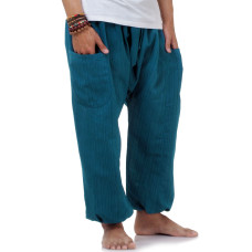 Men Turquoise Genie Pants, Harem Pants FA379M
